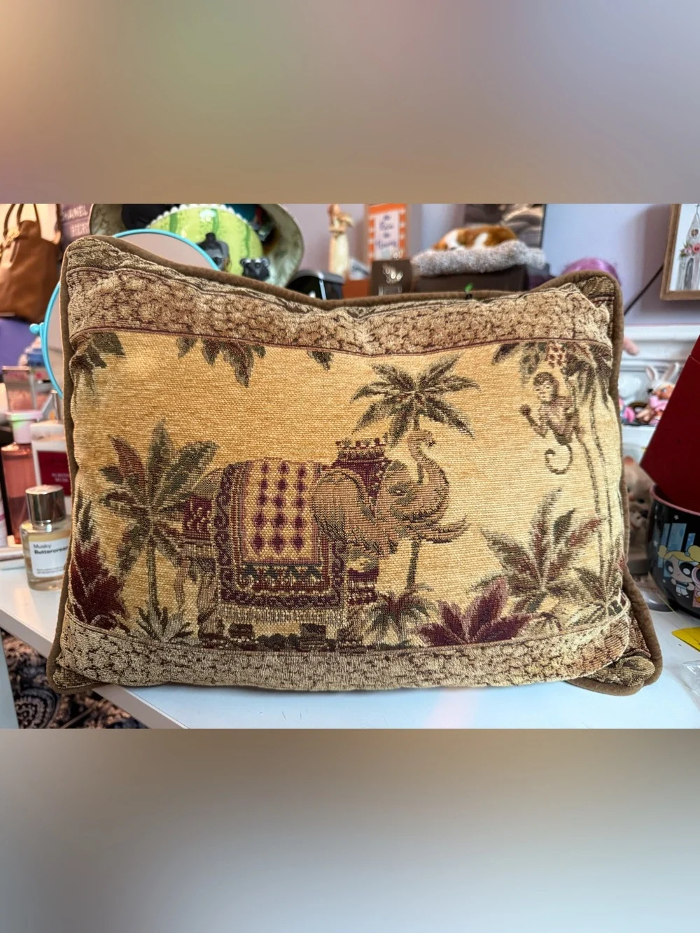 Vintage Ethan Allen Marcovaldo Tapestry Throw Pillow